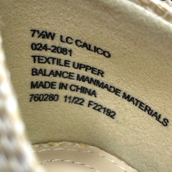 Liz Claiborne Womens Calico Natural Weave Pointed Toe Ballet Flat Size 7.5‎ W - Picture 11 of 11